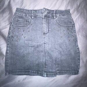 Garage - Dark Grey Denim Detailed Skirt